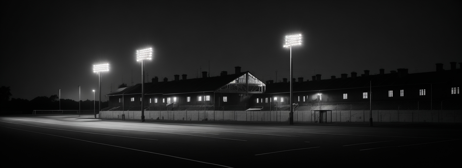 campo de futbol blanco y negro